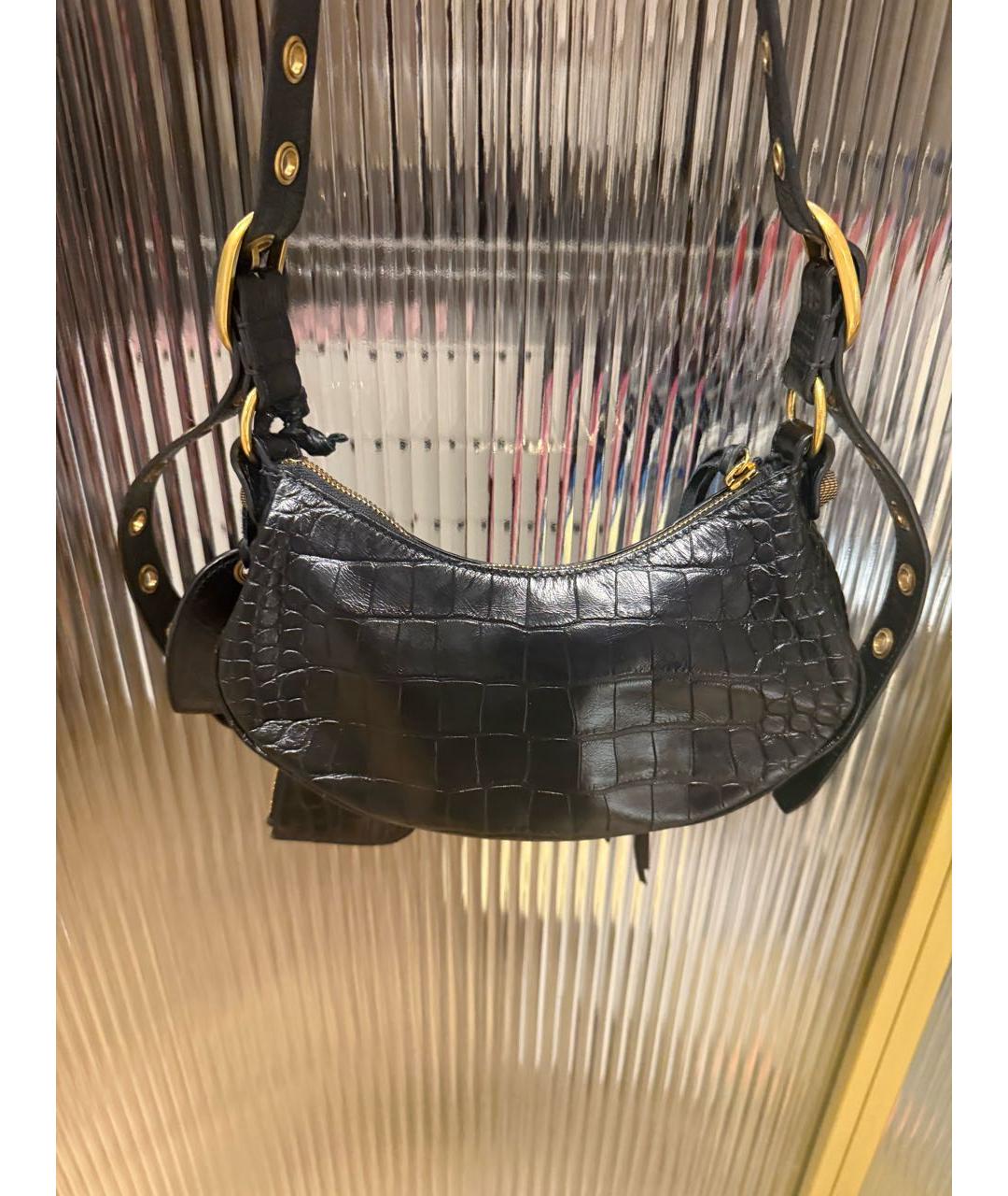 BALENCIAGA Черная сумка через плечо из лакированной кожи, фото 2