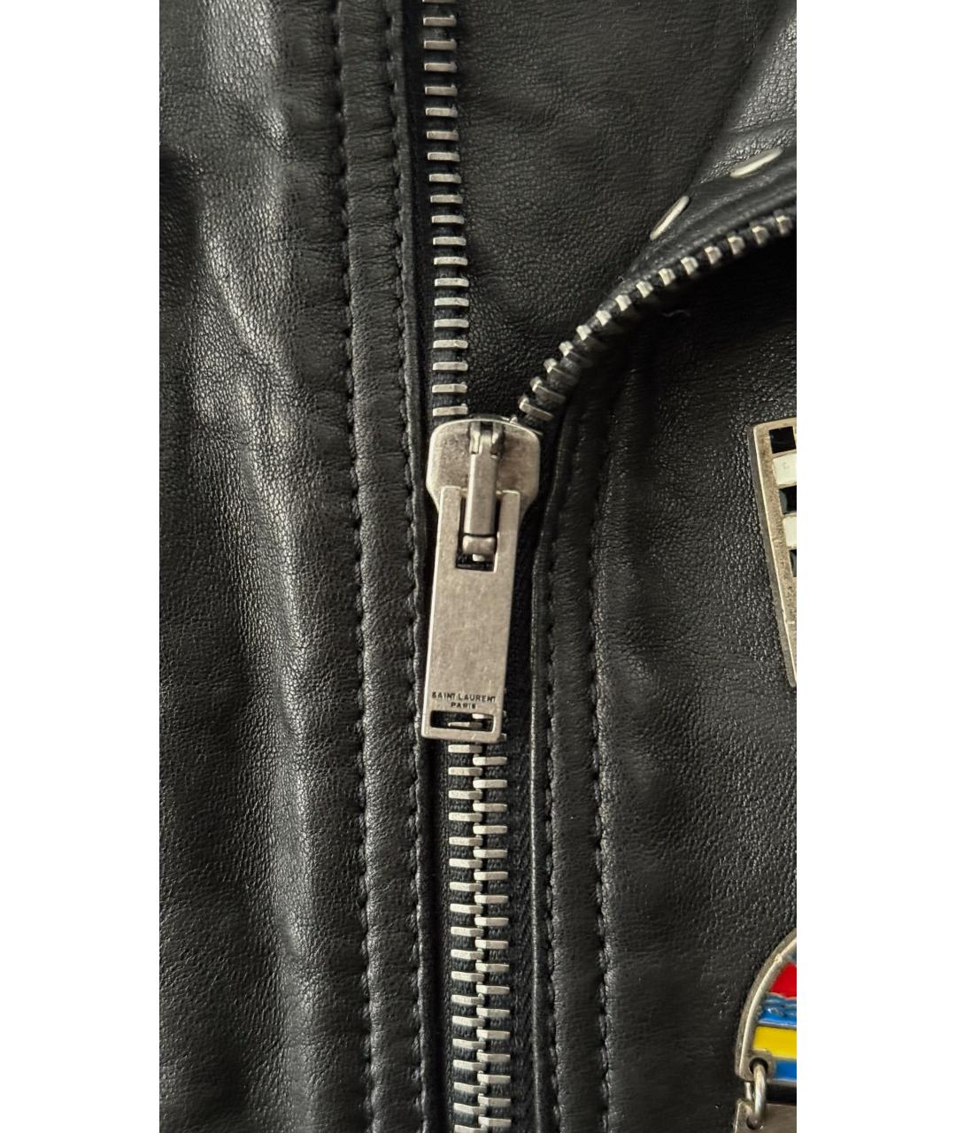 SAINT LAURENT Черная кожаная куртка, фото 5