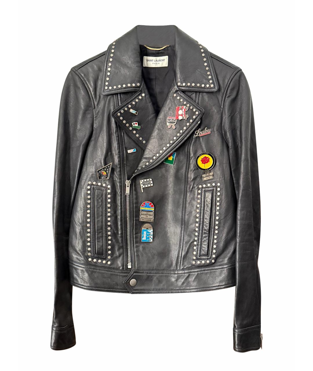 SAINT LAURENT Черная кожаная куртка, фото 1