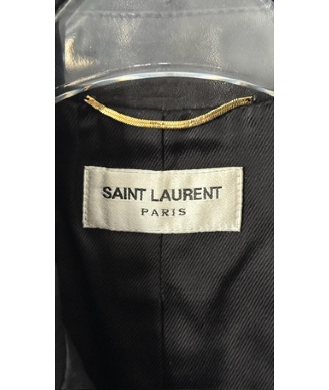 SAINT LAURENT Черная кожаная куртка, фото 4