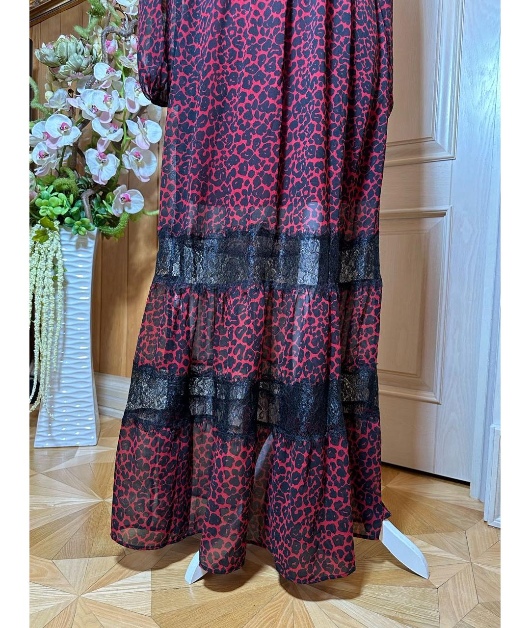 LIU JO Бордовое полиэстеровое коктейльное платье, фото 5