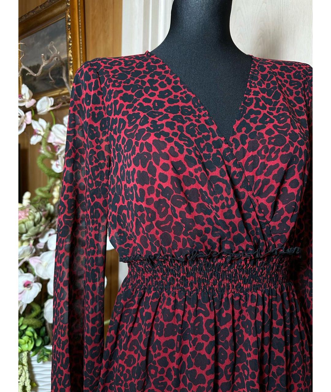 LIU JO Бордовое полиэстеровое коктейльное платье, фото 4