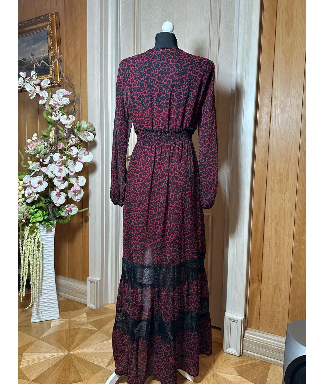 LIU JO Бордовое полиэстеровое коктейльное платье, фото 3