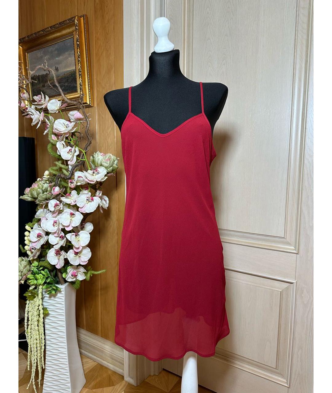 LIU JO Бордовое полиэстеровое коктейльное платье, фото 6