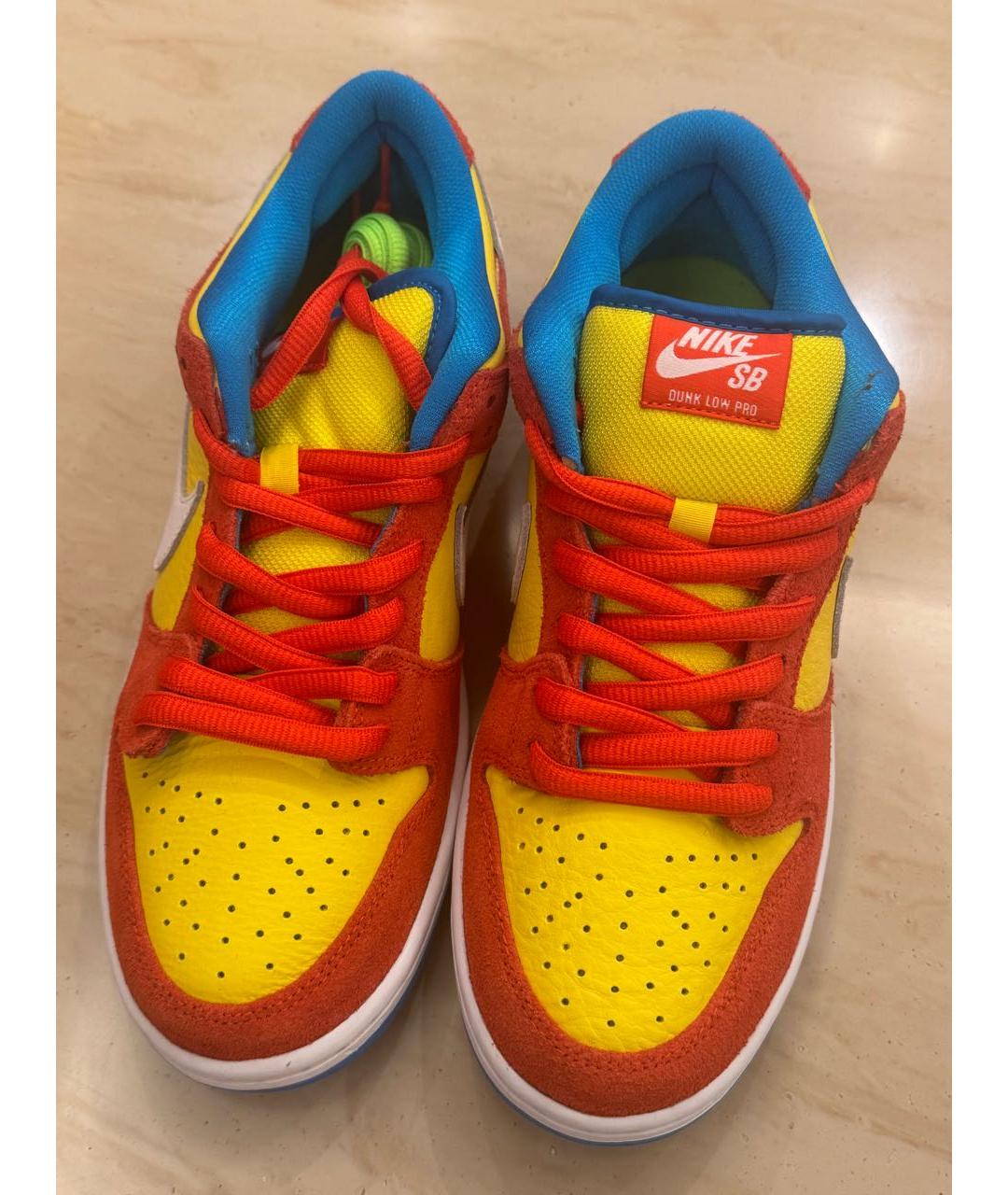 NIKE Желтые текстильные низкие кроссовки / кеды, фото 2