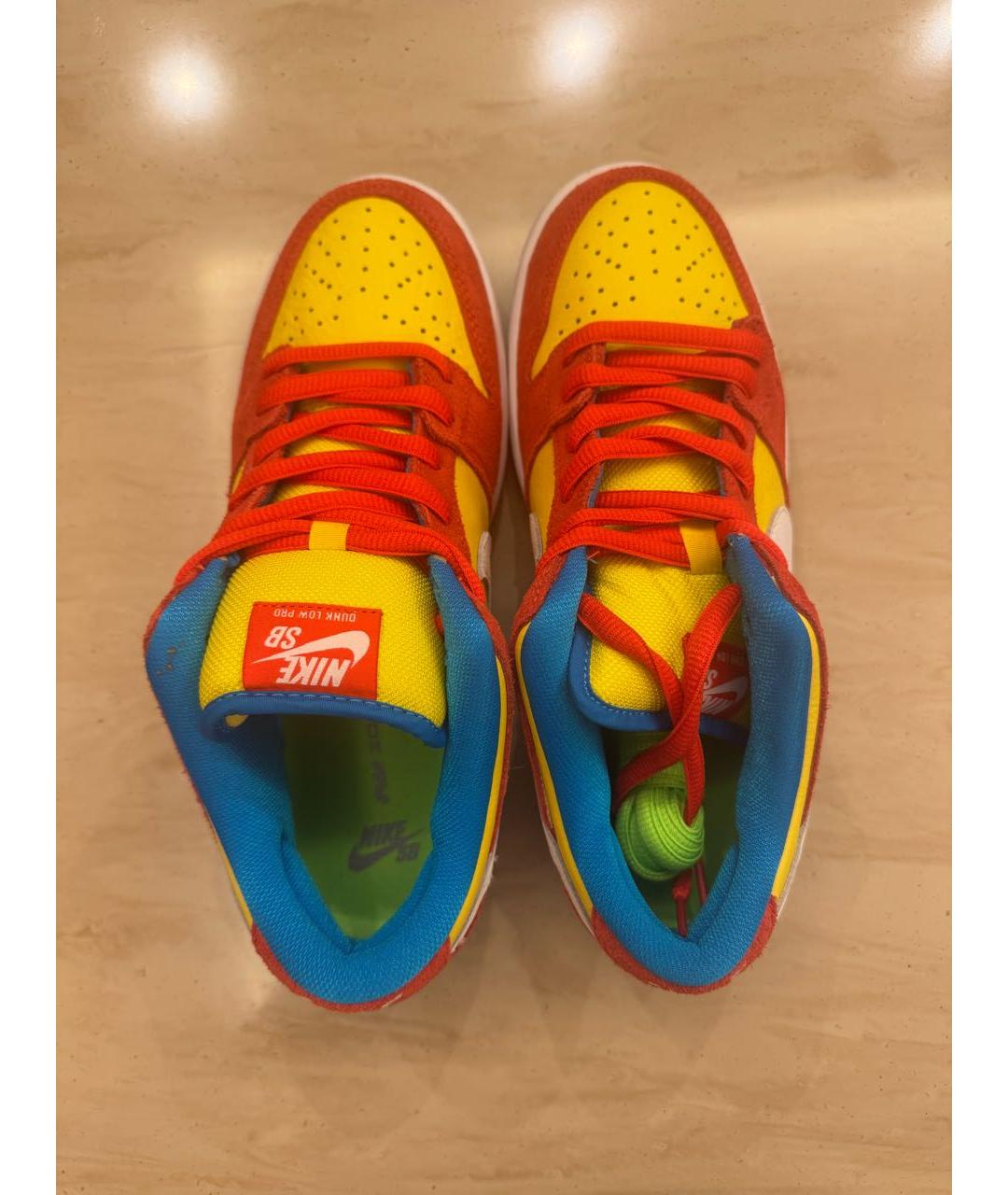 NIKE Желтые текстильные низкие кроссовки / кеды, фото 3