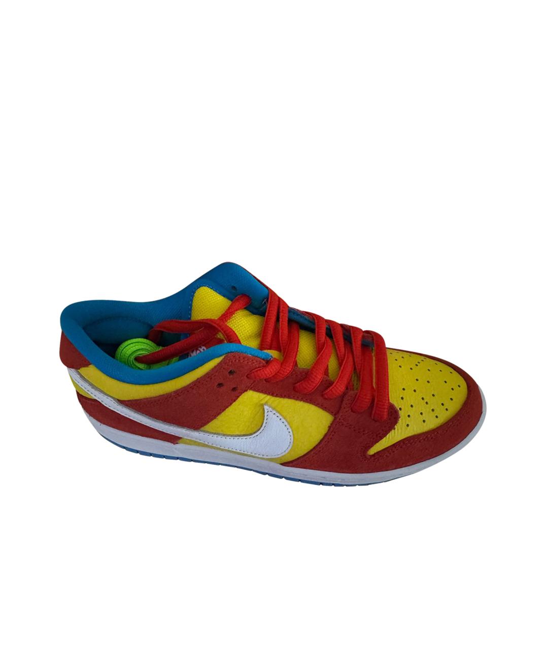 NIKE Желтые текстильные низкие кроссовки / кеды, фото 1