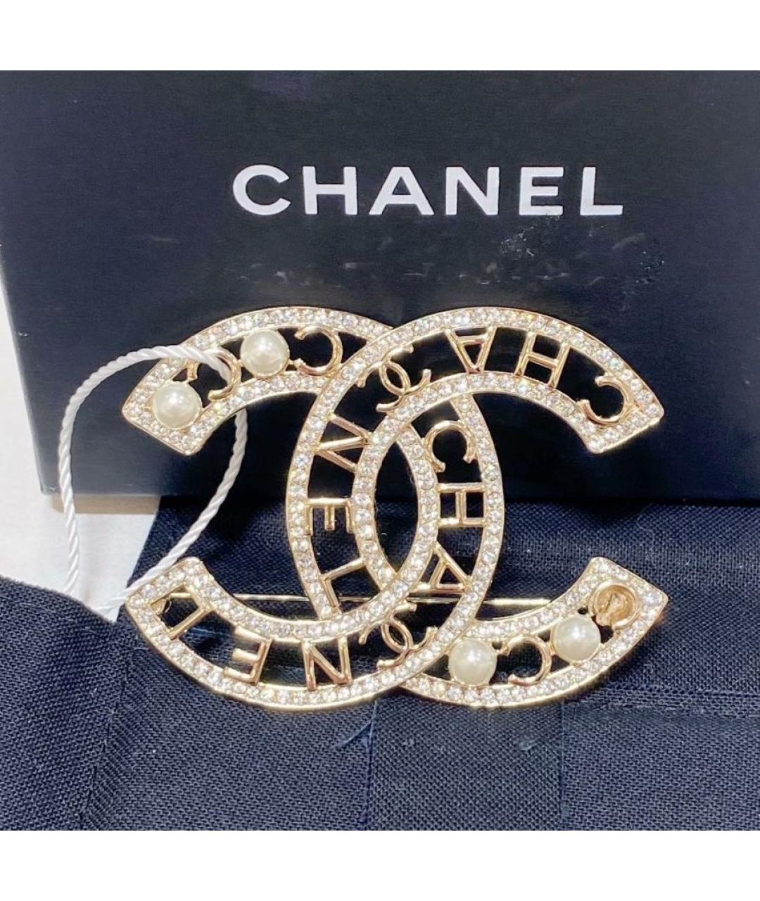 CHANEL Золотая металлическая булавка / брошь, фото 2