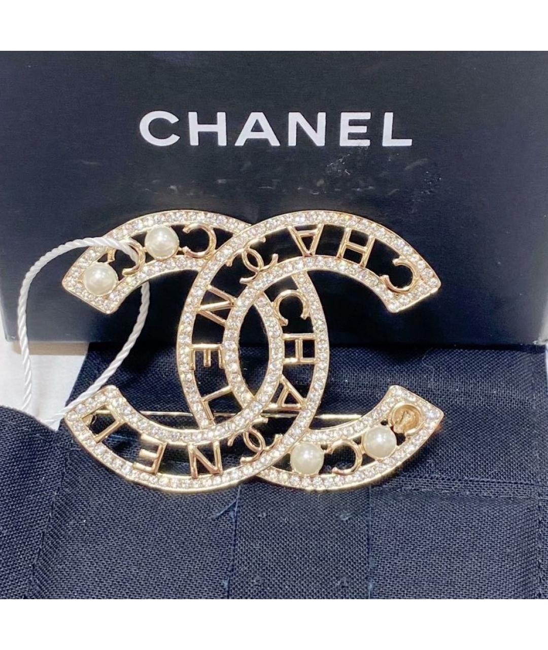 CHANEL Золотая металлическая булавка / брошь, фото 6