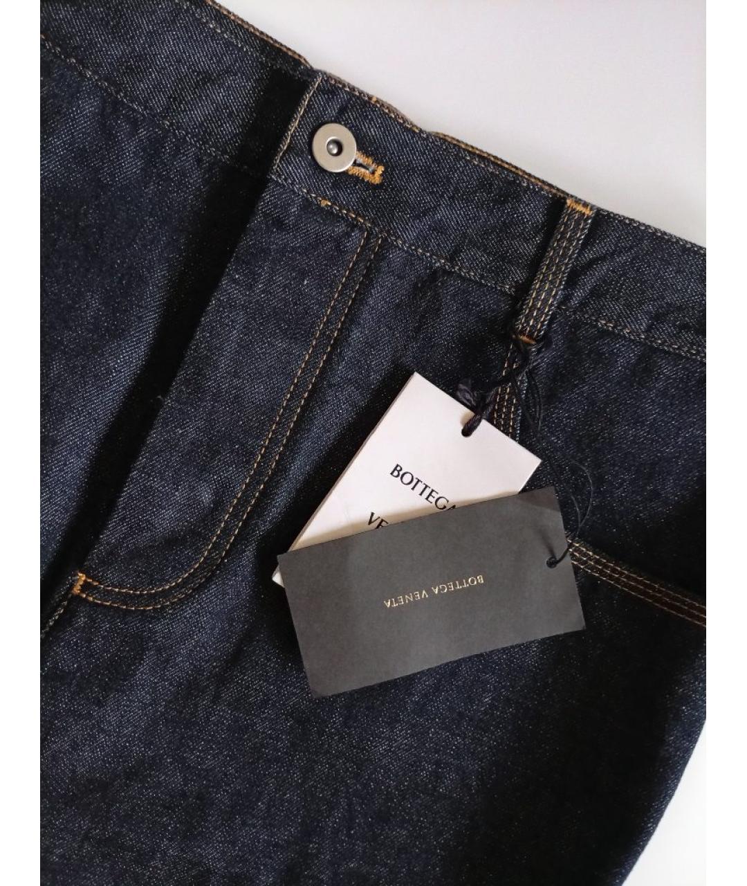 BOTTEGA VENETA Темно-синяя хлопковая юбка миди, фото 3