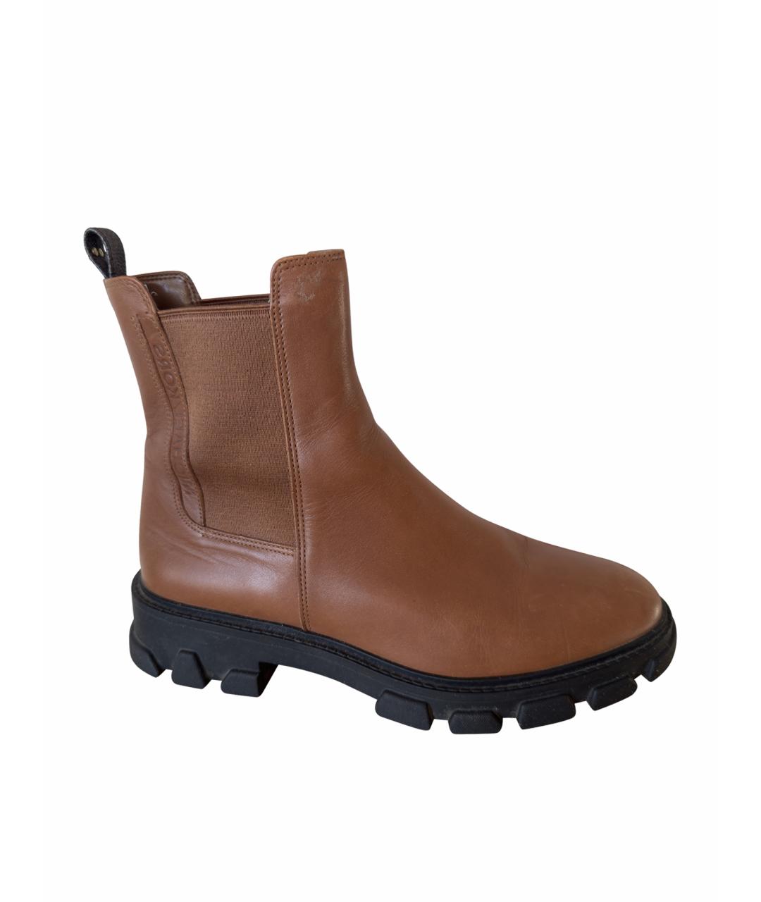 MICHAEL KORS Коричневые кожаные ботинки, фото 1