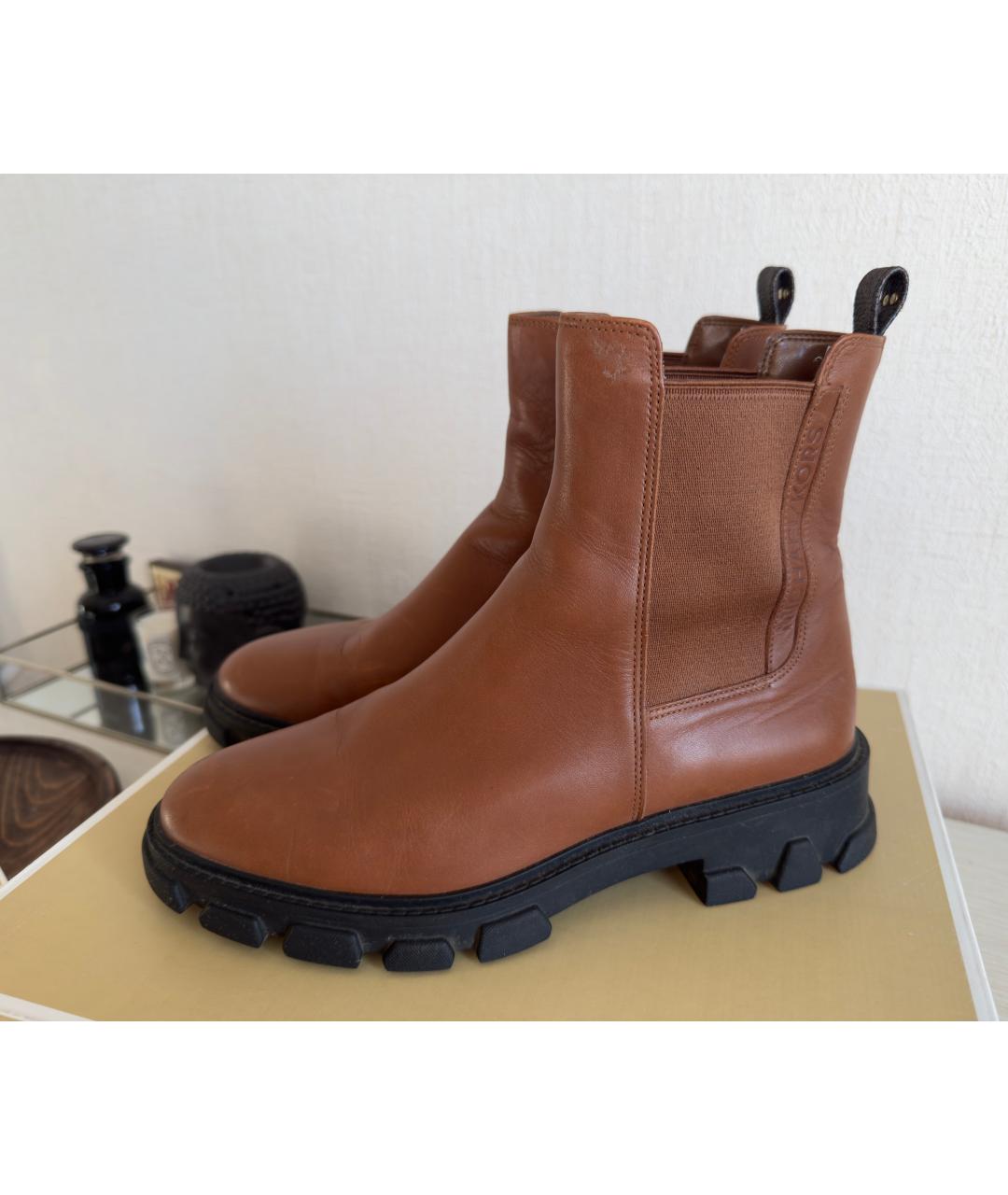 MICHAEL KORS Коричневые кожаные ботинки, фото 5