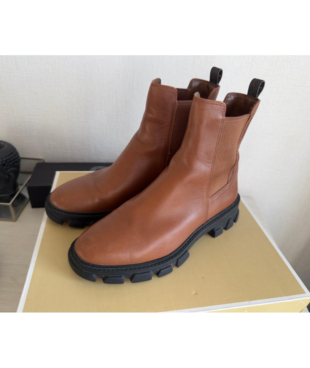 MICHAEL KORS Коричневые кожаные ботинки, фото 2