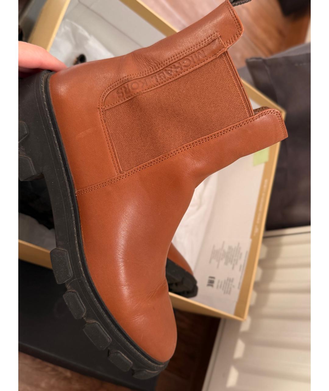 MICHAEL KORS Коричневые кожаные ботинки, фото 3