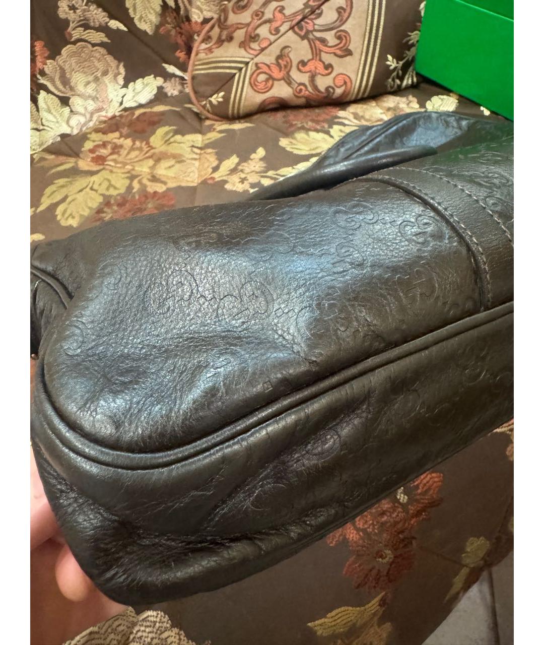 GUCCI Коричневая кожаная сумка на плечо, фото 6