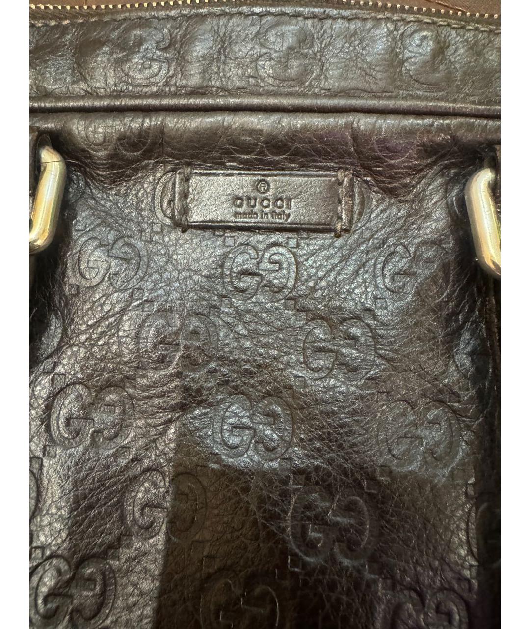 GUCCI Коричневая кожаная сумка на плечо, фото 8