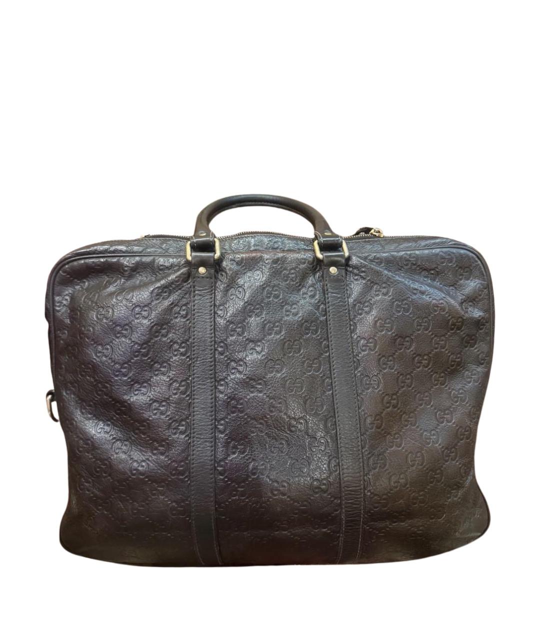 GUCCI Коричневая кожаная сумка на плечо, фото 1