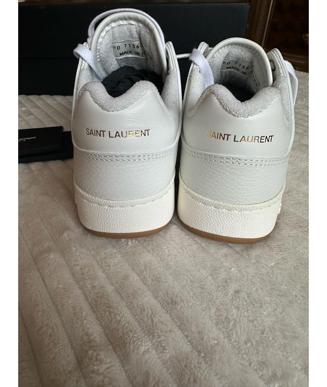 SAINT LAURENT Белые кожаные кеды, фото 3