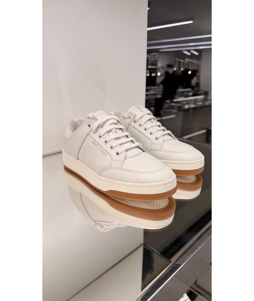 SAINT LAURENT Белые кожаные кеды, фото 6