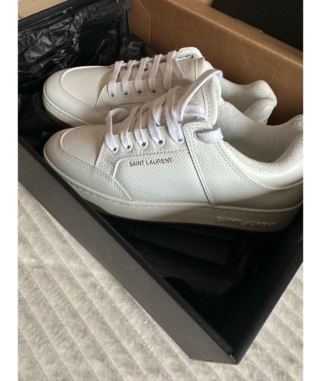 SAINT LAURENT Белые кожаные кеды, фото 5