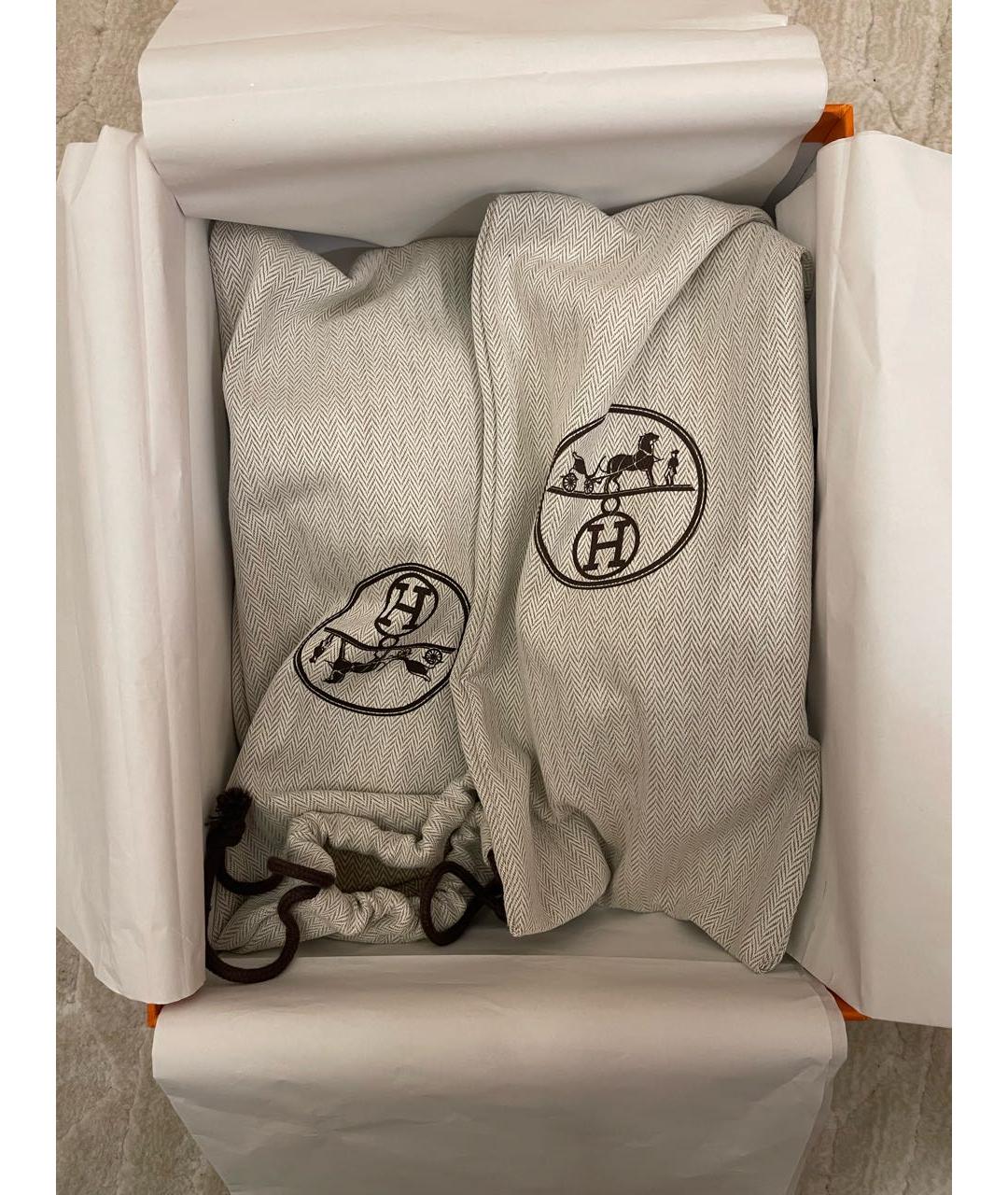 HERMES Белые кожаные шлепанцы, фото 5