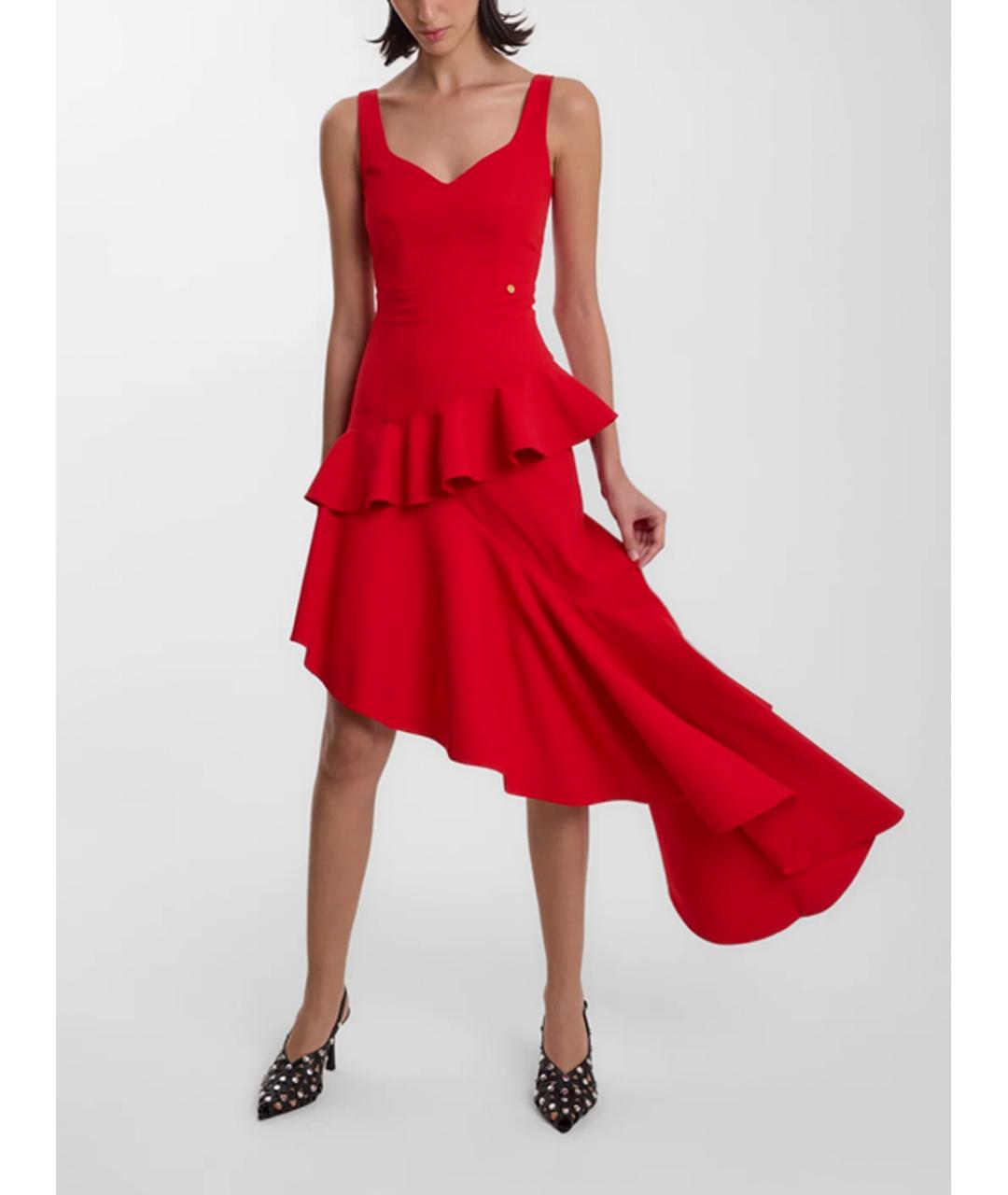 CATALINA Красное полиэстеровое вечернее платье, фото 3
