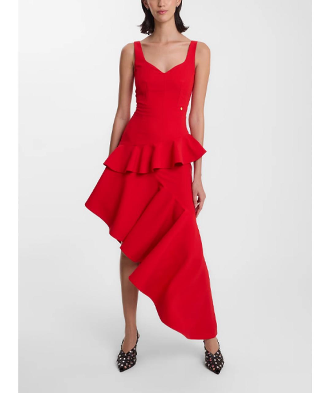 CATALINA Красное полиэстеровое вечернее платье, фото 4