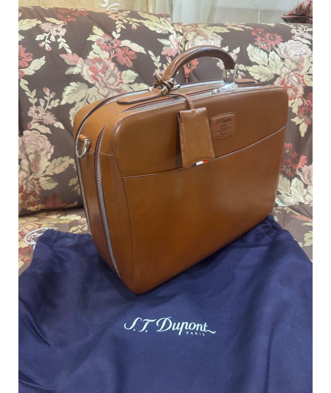 DUPONT Коричневый кожаный портфель, фото 2