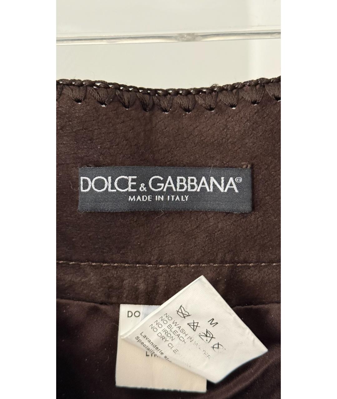 DOLCE&GABBANA Коричневая замшевая юбка макси, фото 3