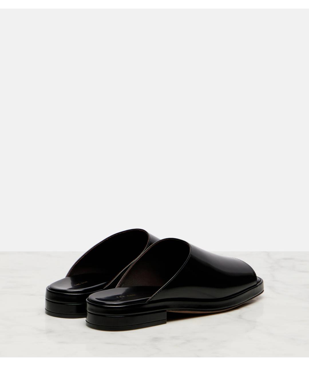 THE ROW Черные кожаные шлепанцы, фото 3