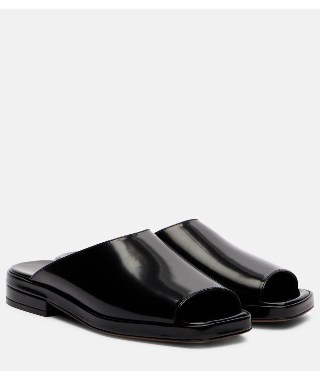 THE ROW Черные кожаные шлепанцы, фото 2
