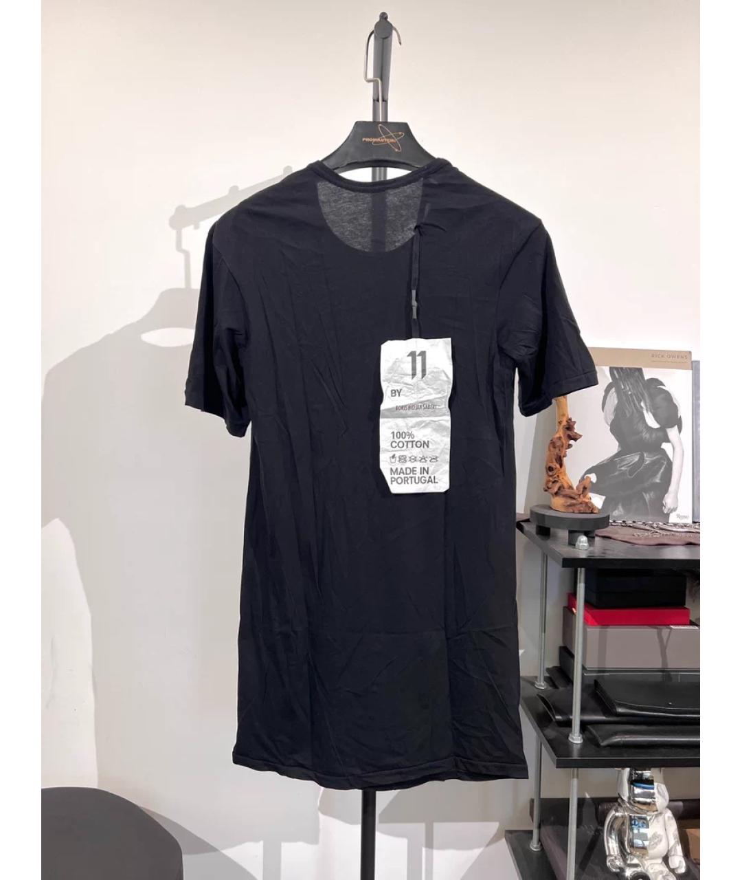 11 BY BORIS BIDJAN SABERI Черная хлопковая футболка, фото 2
