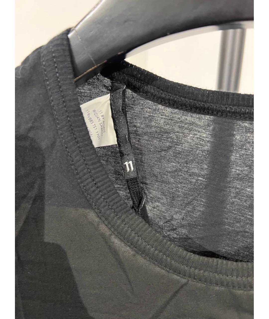 11 BY BORIS BIDJAN SABERI Черная хлопковая футболка, фото 3