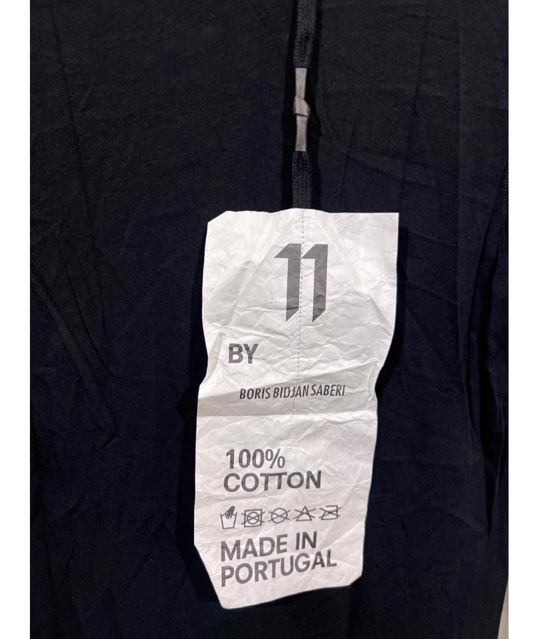 11 BY BORIS BIDJAN SABERI Черная хлопковая футболка, фото 4