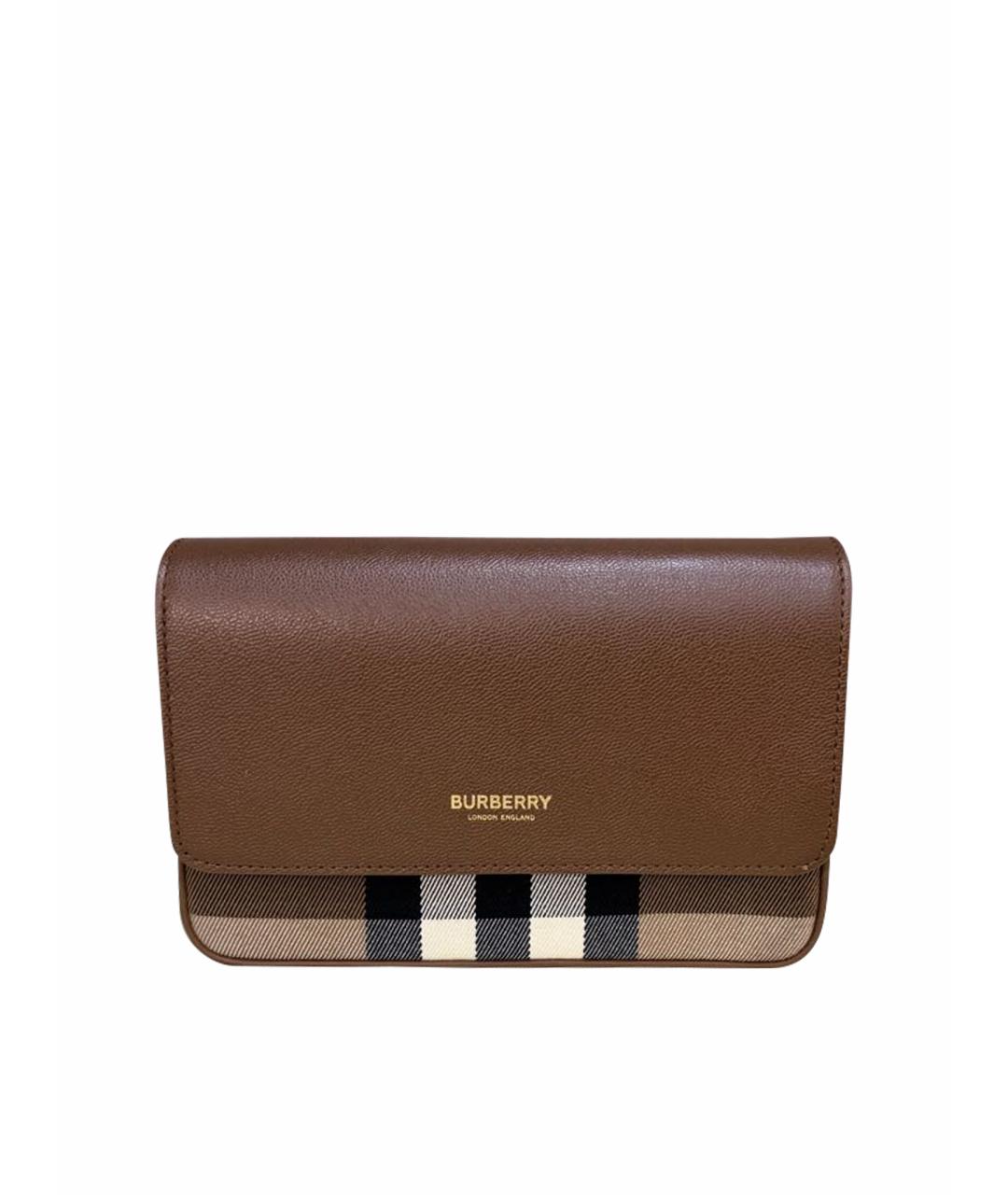 BURBERRY Коричневая кожаная сумка через плечо, фото 5