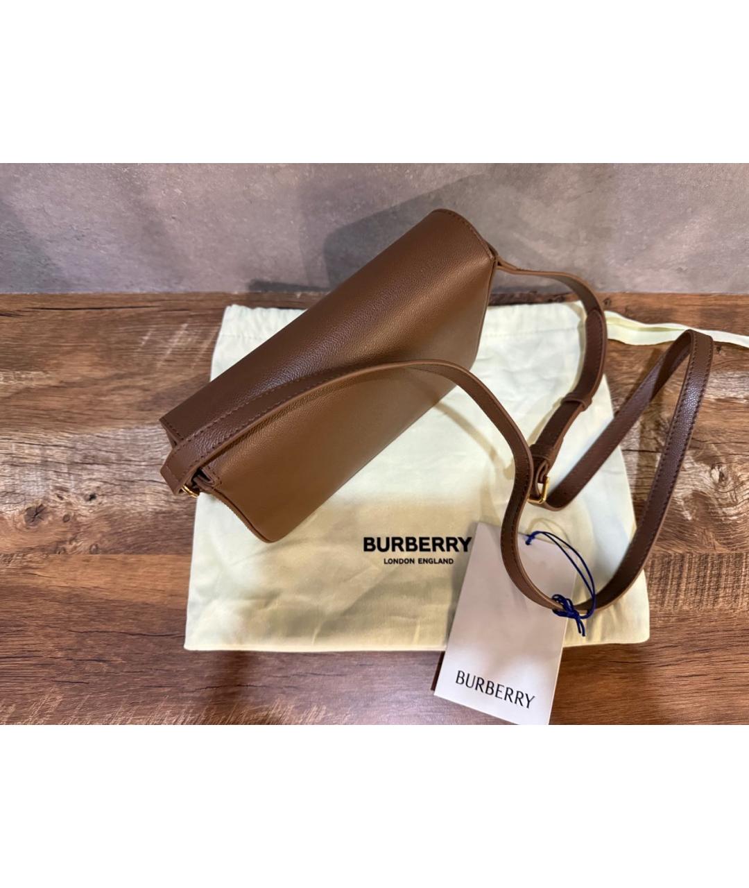 BURBERRY Коричневая кожаная сумка через плечо, фото 2