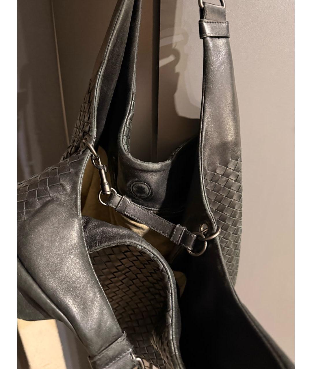 BOTTEGA VENETA Черная кожаная сумка тоут, фото 6