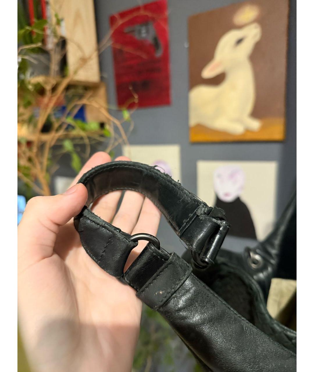 BOTTEGA VENETA Черная кожаная сумка тоут, фото 7