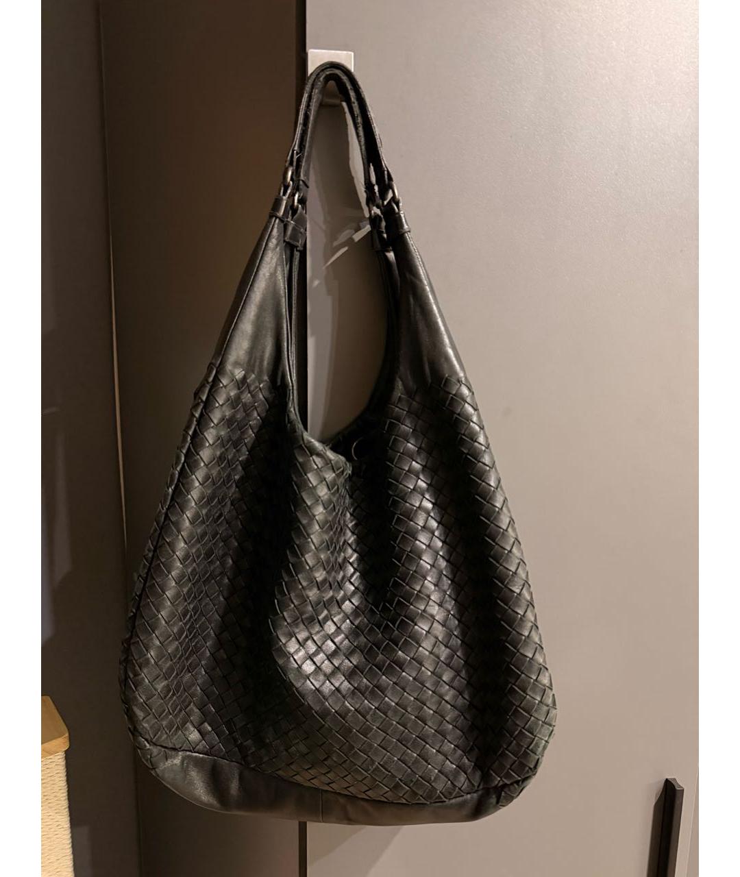 BOTTEGA VENETA Черная кожаная сумка тоут, фото 8