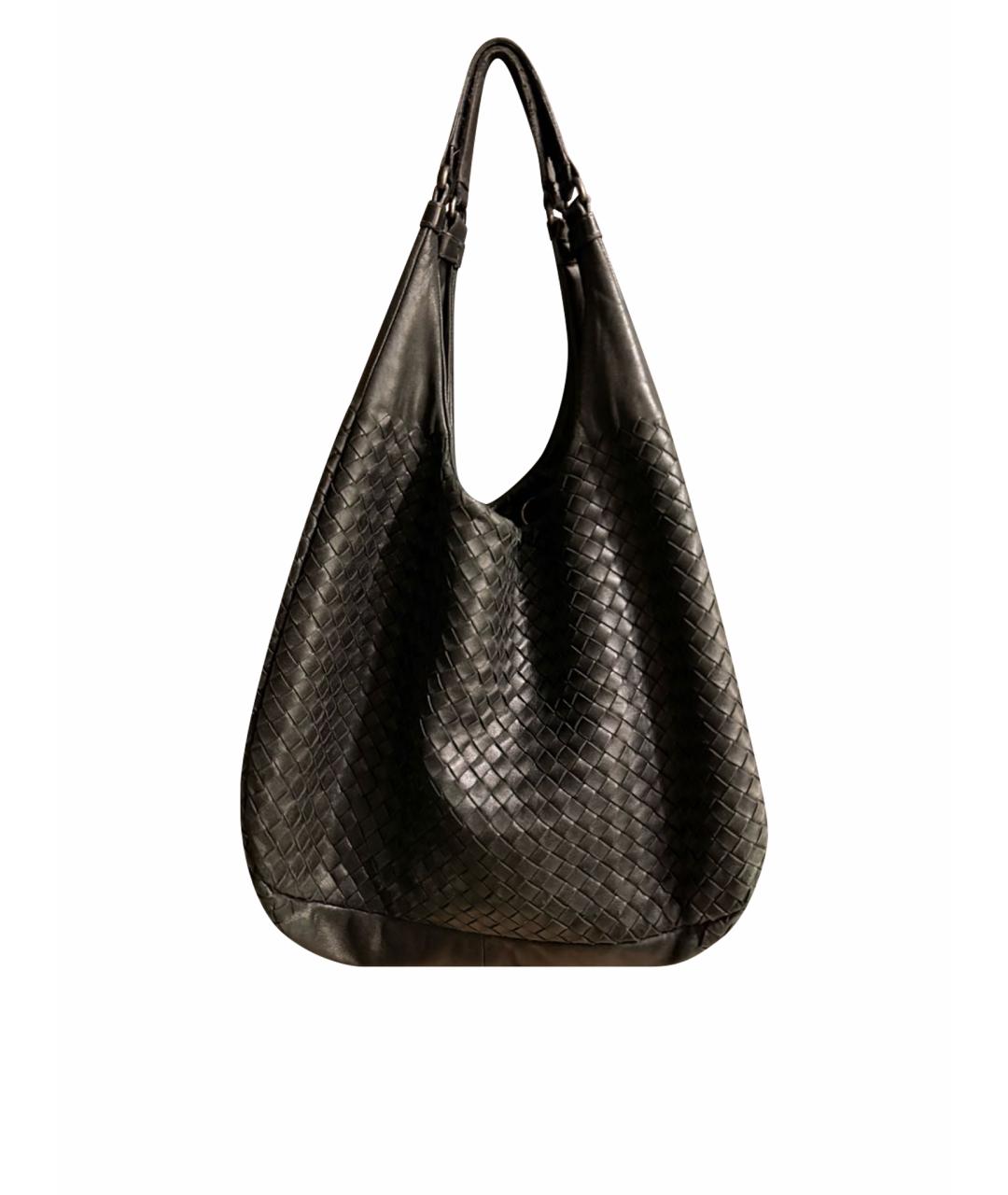 BOTTEGA VENETA Черная кожаная сумка тоут, фото 1
