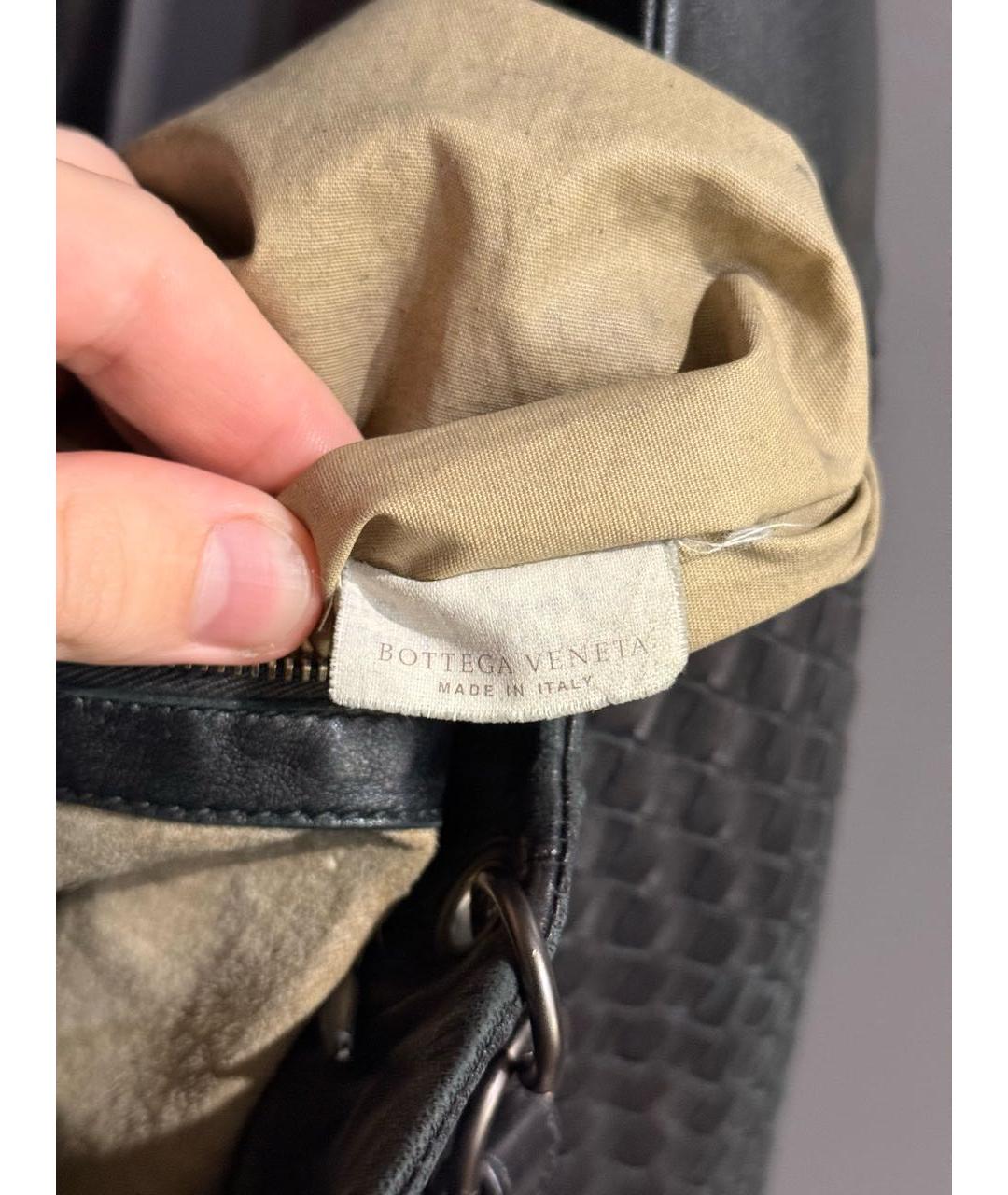 BOTTEGA VENETA Черная кожаная сумка тоут, фото 4
