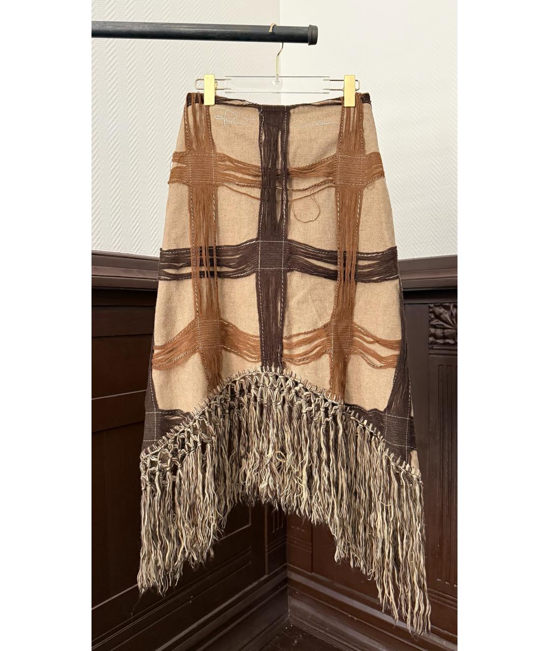 ROBERTO CAVALLI Бежевая юбка макси, фото 6