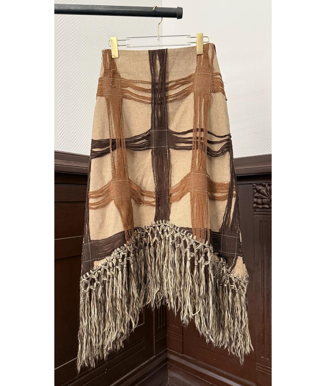 ROBERTO CAVALLI Бежевая юбка макси, фото 2