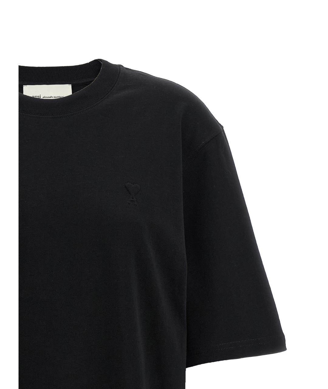 Ami Paris Черная хлопковая футболка, фото 3