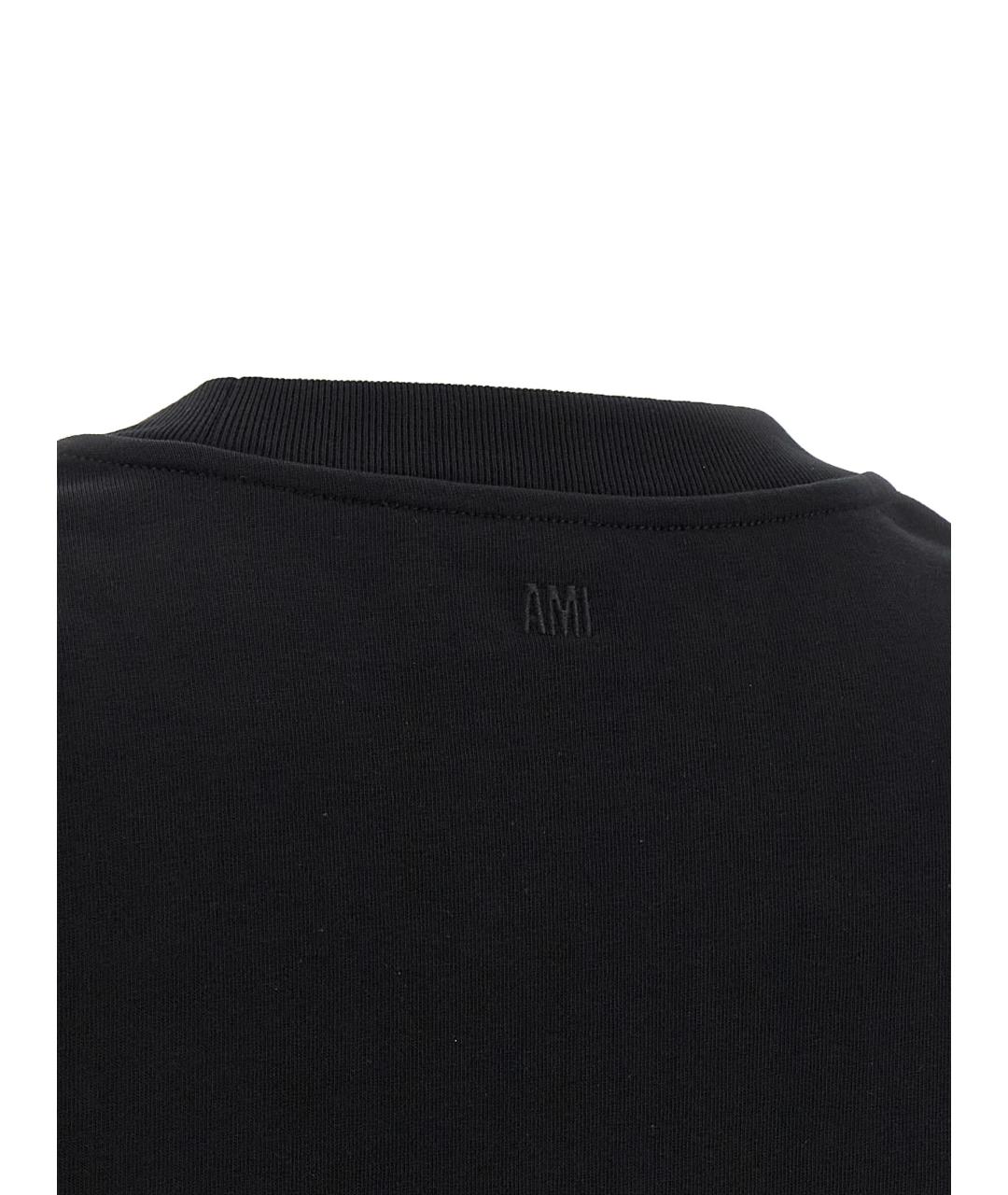 Ami Paris Черная хлопковая футболка, фото 4