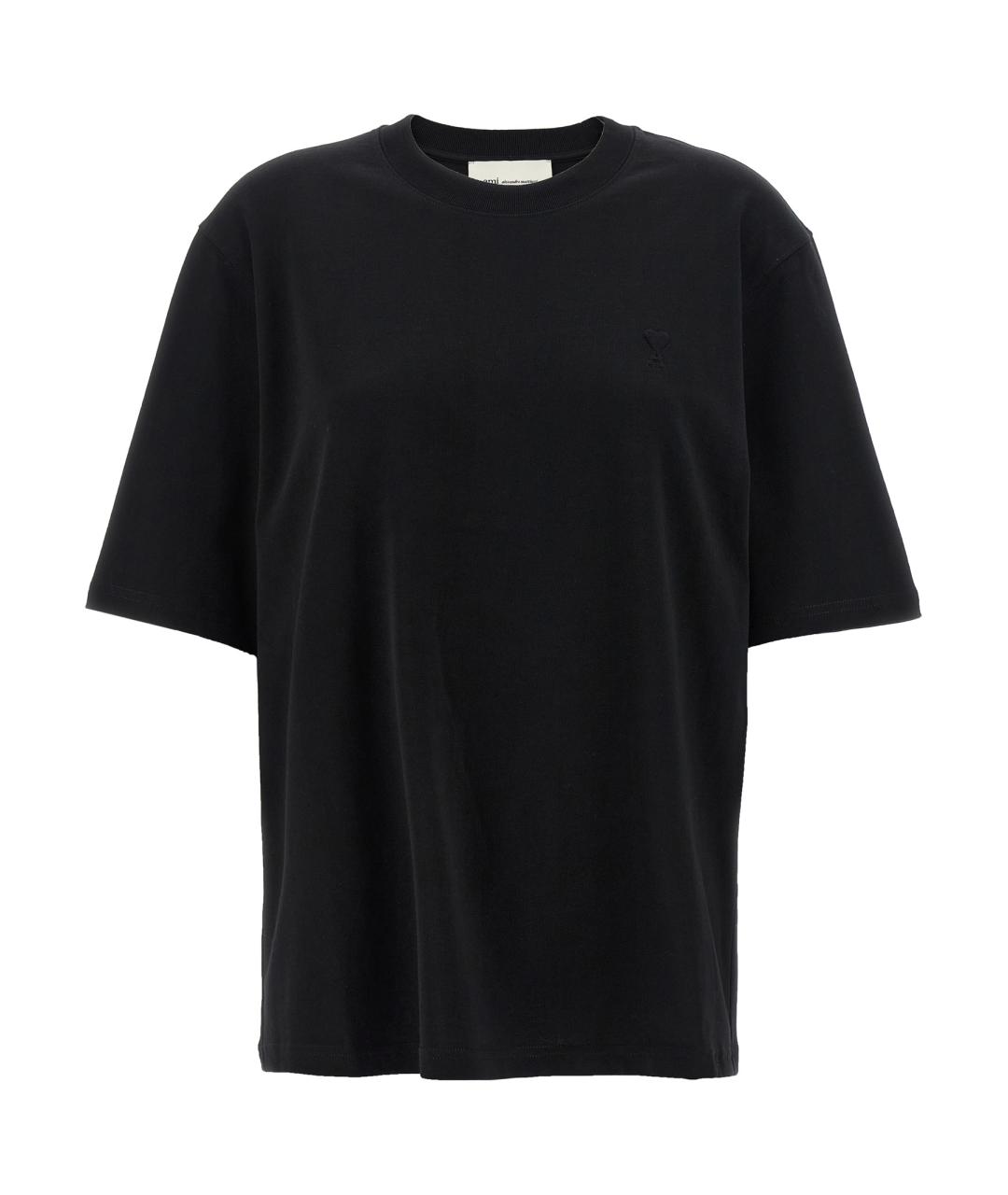 Ami Paris Черная хлопковая футболка, фото 1