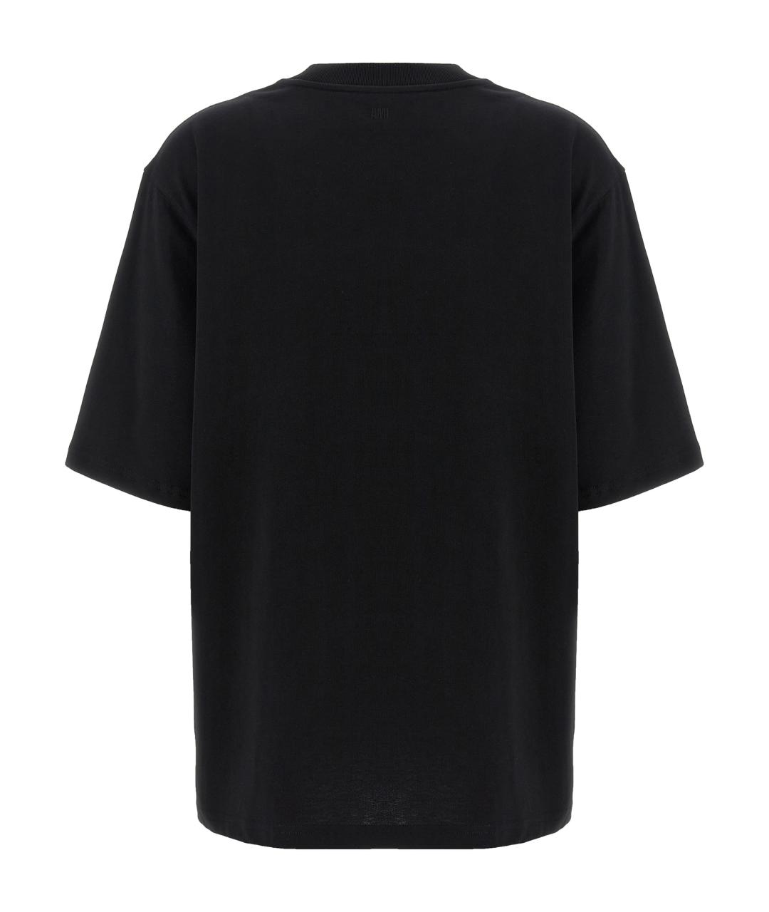 Ami Paris Черная хлопковая футболка, фото 2