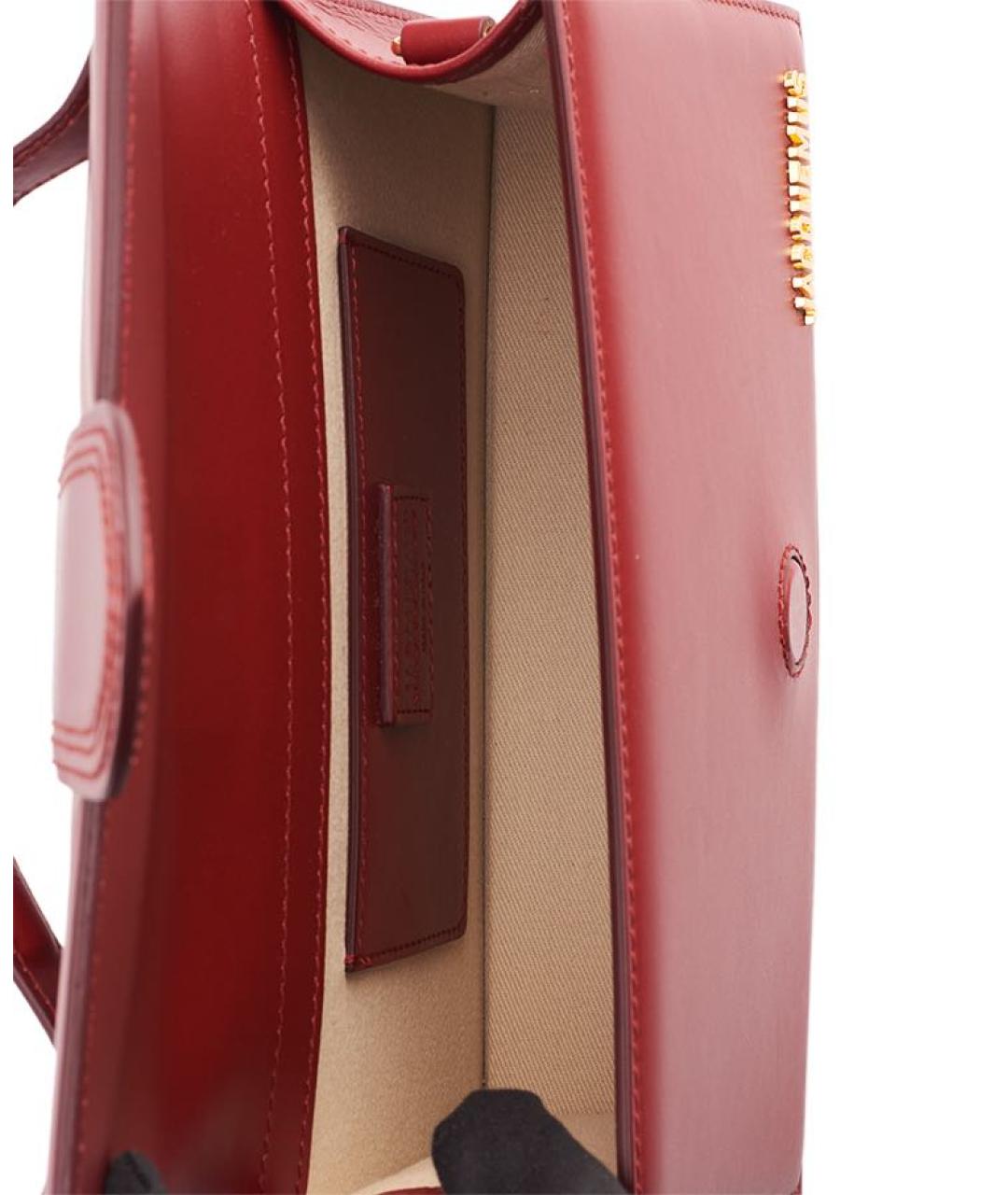 JACQUEMUS Бордовая кожаная сумка с короткими ручками, фото 4