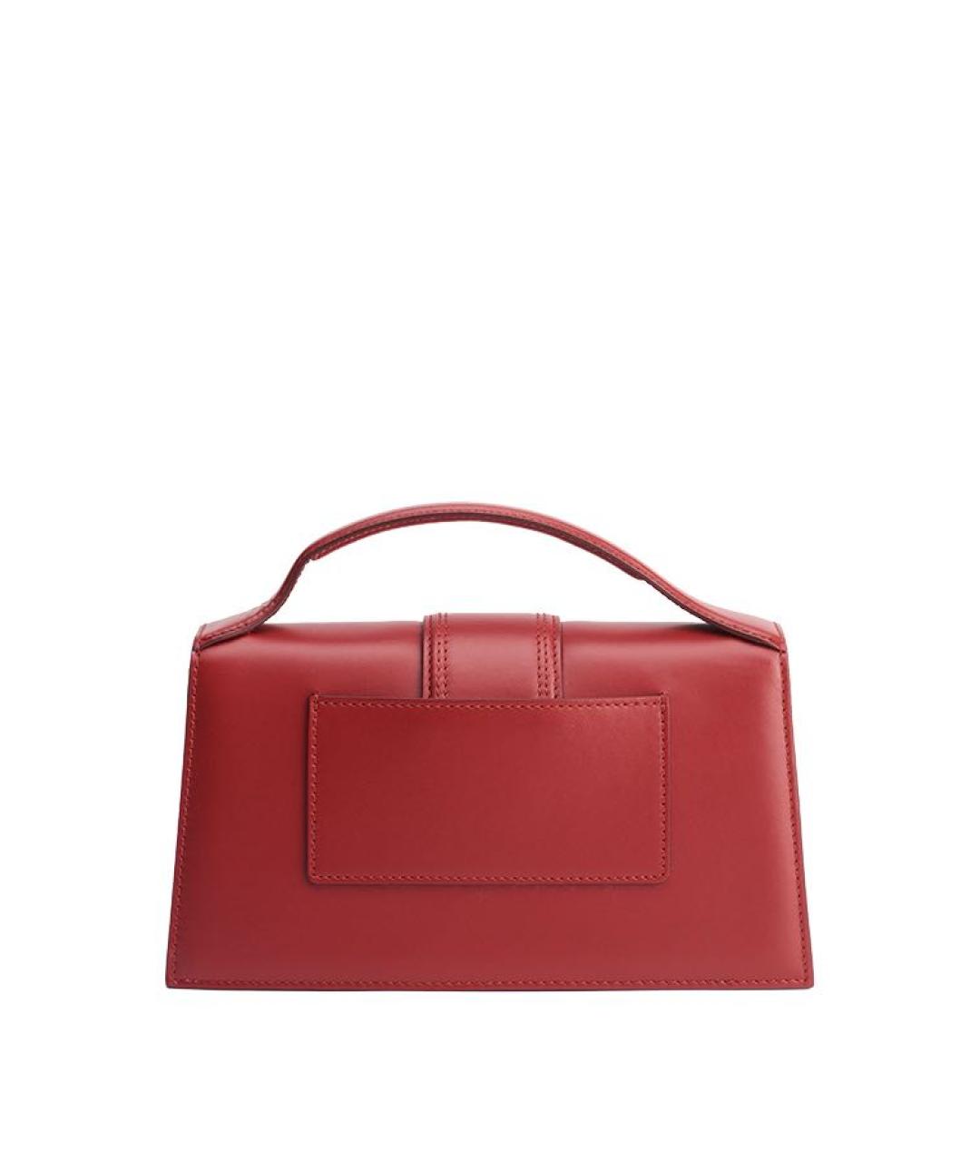 JACQUEMUS Бордовая кожаная сумка с короткими ручками, фото 3