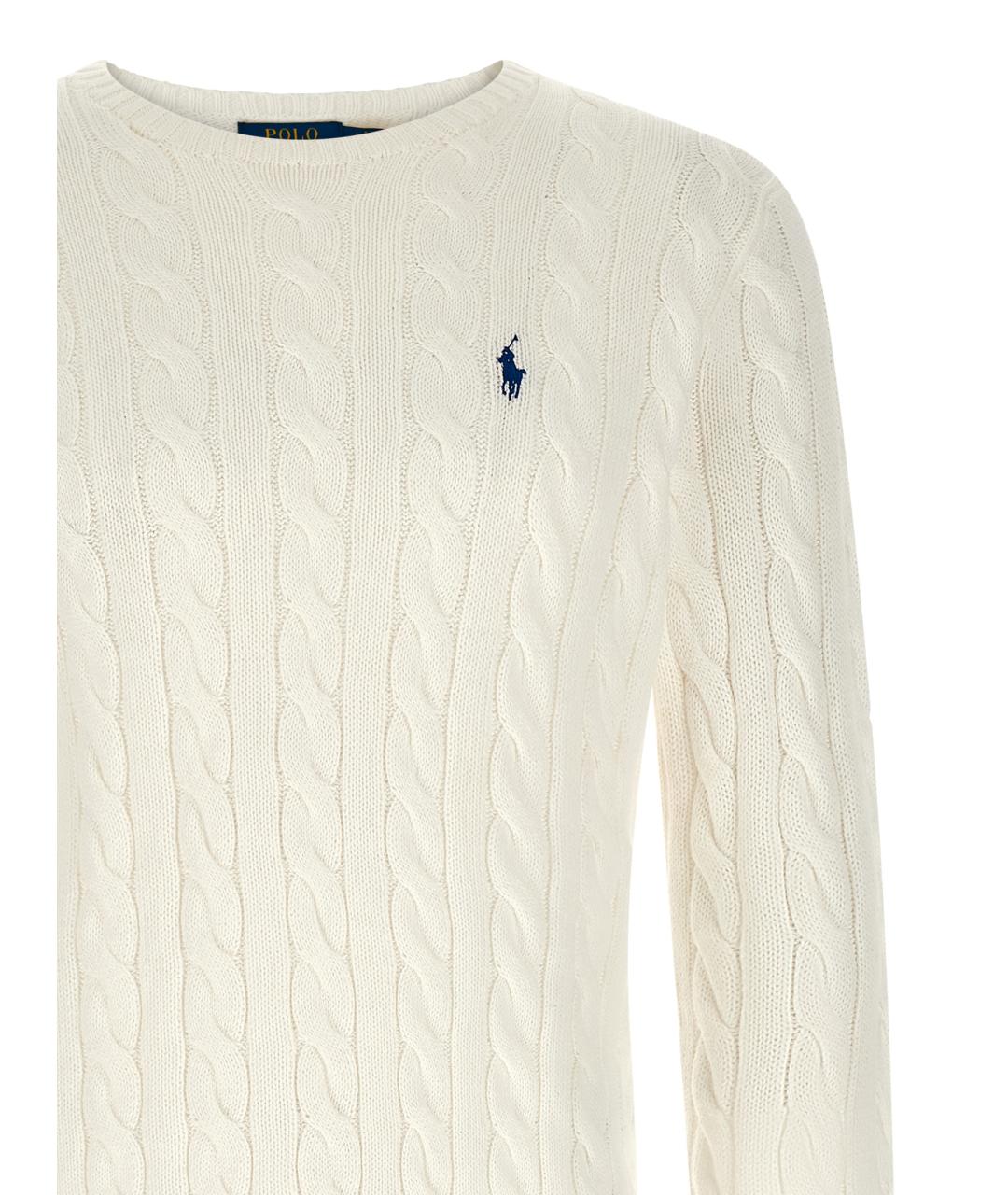 POLO RALPH LAUREN Белый хлопковый джемпер / свитер, фото 3